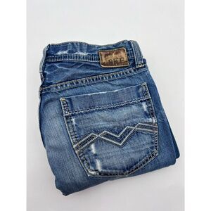 BKE Buckle Jeans Mens 33 Tyler Straight Bootcut Denim Distressed Pants‎ 33x29.5